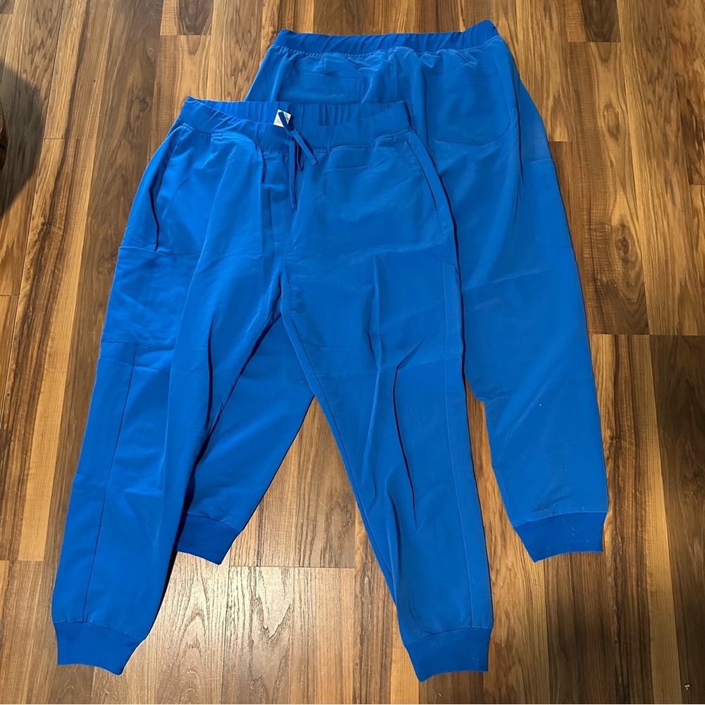 Two pairs of Mandala Jogger Style Royal Blue Scrubs